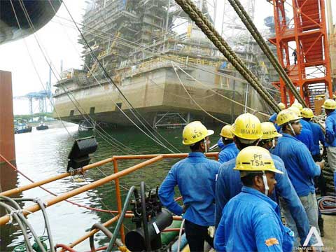 Año nuevo lunar con mucha felicidad en las plataformas petroleras